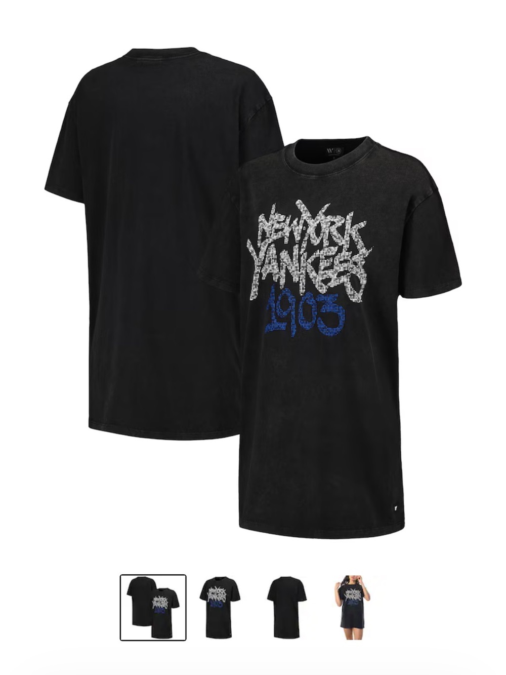 MLB New York Yankees Black Graphic Short-Sleeve TShirt dress sz medium
